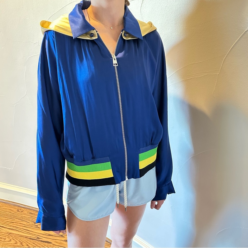 J.W. ANDERSON Unique Hooded Bomber Jacket in French Blue🌸